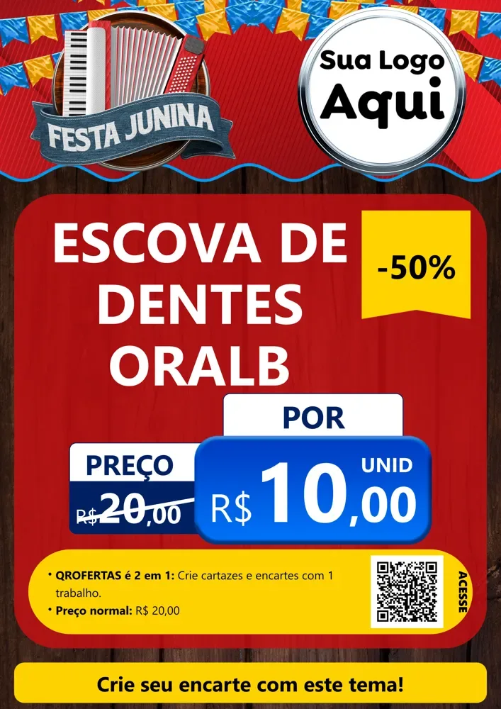 Modelo de Cartaz para Cartaz A4 Vertical com o tema Festa Junina para Higiene Pessoal
