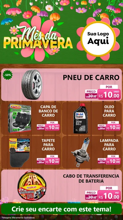 Modelo de TV para TV Vertical com o tema Mês da Primavera para Auto peças