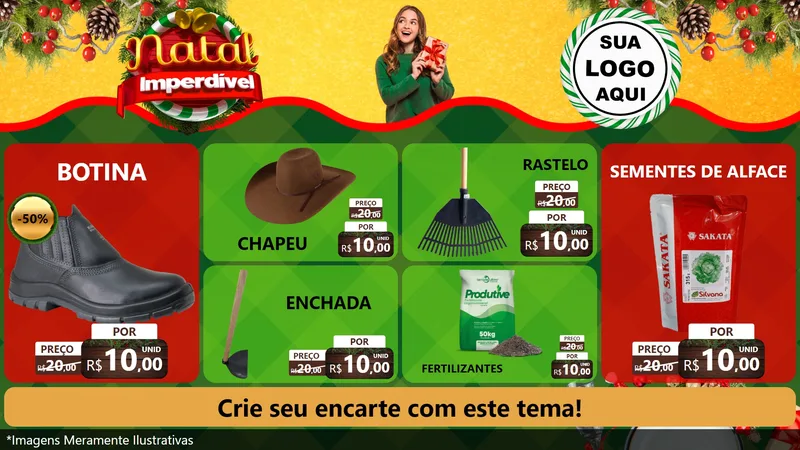 Modelo de TV para TV Horizontal com o tema Natal Imperdível para Agropecuária