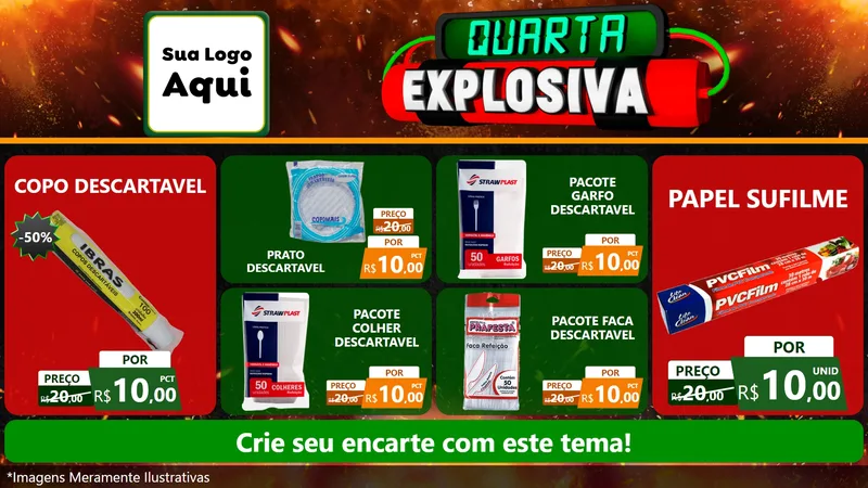 Modelo de TV para TV Horizontal com o tema Quarta Explosiva para Embalagens
