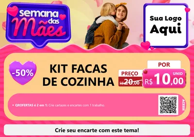 Modelo de Cartaz para Cartaz A4 Horizontal com o tema Semana das Mães para Utilidades Domésticas