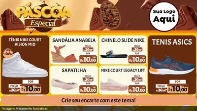 Modelo de TV para TV Horizontal com o tema Páscoa Especial para Calçados