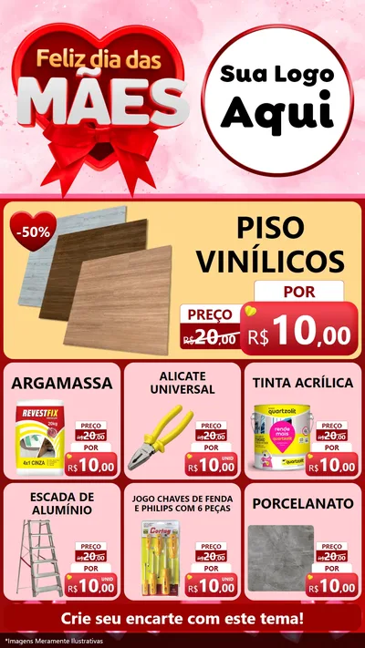 Modelo de Rede Social para Stories com o tema Feliz Dia Das Mães para Material para Construção