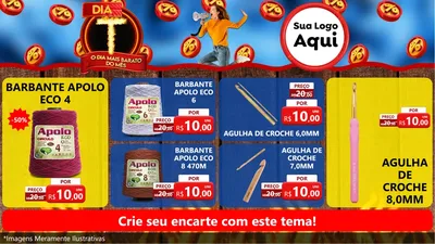 Modelo de TV para TV Horizontal com o tema Dia T - O Dia Mais Barato Do Mês para Armarinho e Aviamentos