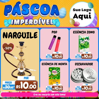 Modelo de Rede Social para Feed Facebook com o tema Páscoa Imperdível para Tabacaria