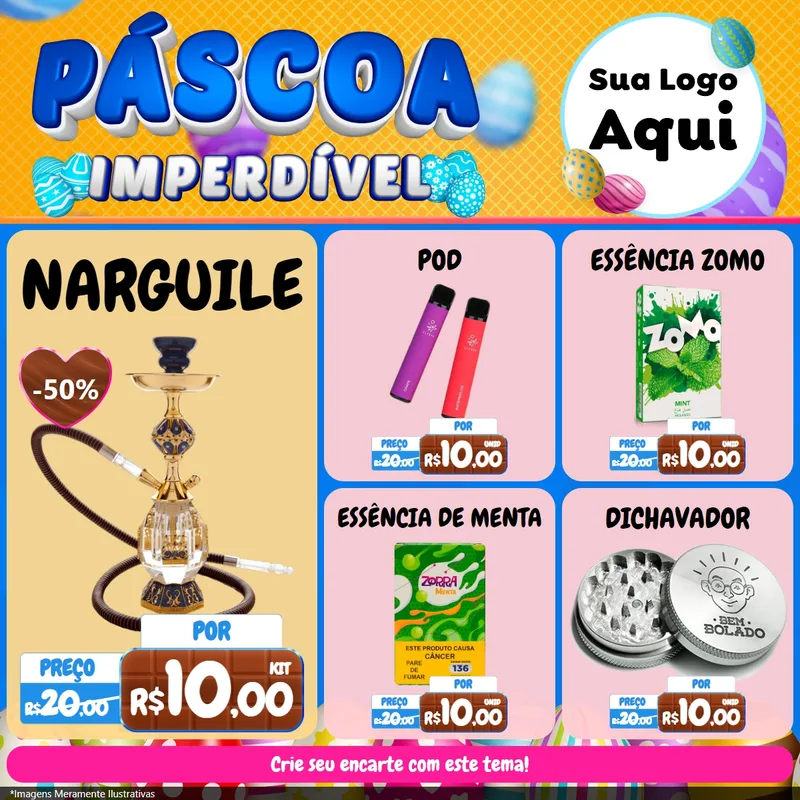 Modelo de Rede Social para Feed Facebook com o tema Páscoa Imperdível para Tabacaria