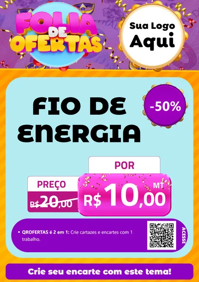 Modelo de Cartaz para Cartaz A4 Vertical com o tema Folia de Ofertas para Materiais Elétricos