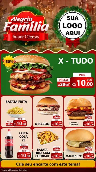 Modelo de Rede Social para Stories com o tema Alegria Em Família - Super Ofertas para Hamburgueria