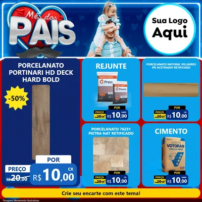 Modelo de Rede Social para Feed Facebook com o tema Mês Dos Pais para Pisos e revestimentos