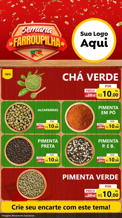 Modelo de TV para TV Vertical com o tema Semana Farroupilha para Produtos Naturais