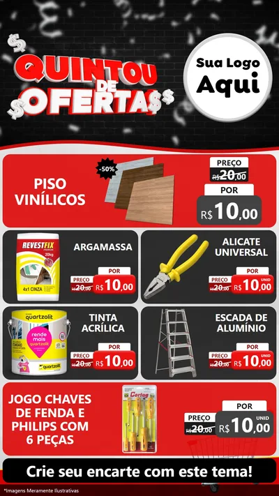 Modelo de TV para TV Vertical com o tema Quintou de Ofertas para Material para Construção