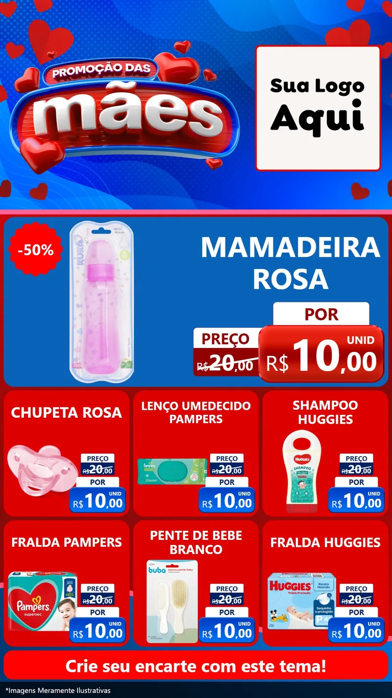 Modelo de Rede Social para Stories com o tema Promoção das Mães para Bebês