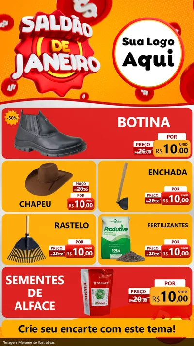 Modelo de TV para TV Vertical com o tema Saldão de Janeiro para Agropecuária