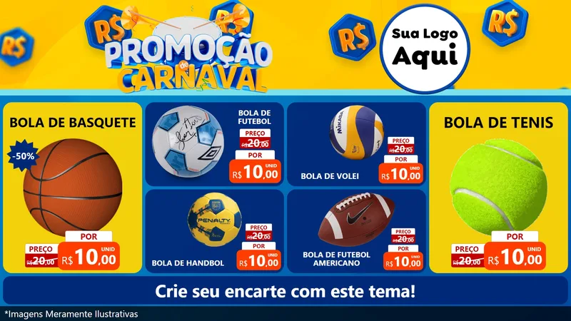 Modelo de TV para TV Horizontal com o tema Promoção de Carnaval para Artigos Esportivos