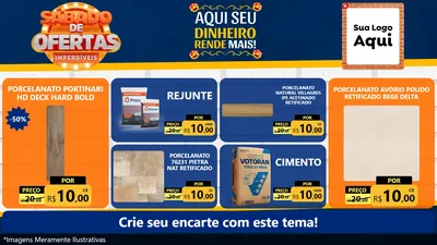 Modelo de TV para TV Horizontal com o tema Sábado de Ofertas Imperdíveis para Pisos e revestimentos