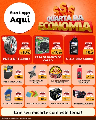 Modelo de Rede Social para Feed Instagram com o tema Quarta da Economia para Auto peças