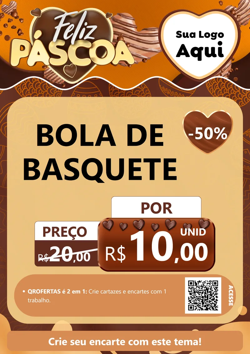 Modelo de Cartaz para Cartaz A4 Vertical com o tema Feliz Páscoa para Artigos Esportivos