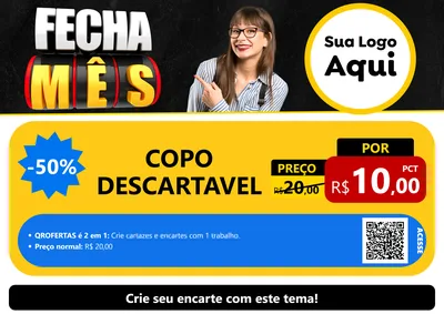 Modelo de Cartaz para Cartaz A4 Horizontal com o tema Fecha Mês para Embalagens