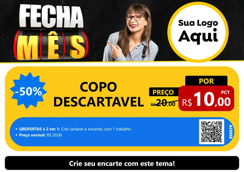 Modelo de Cartaz para Cartaz A4 Horizontal com o tema Fecha Mês para Embalagens