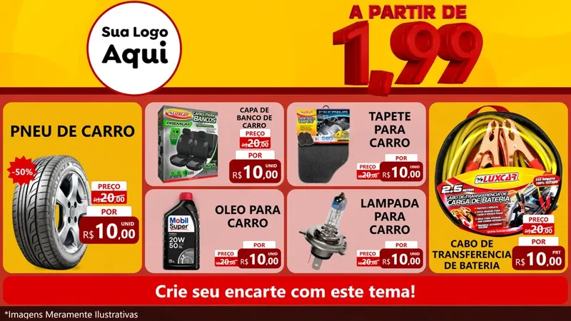 Modelo de TV para TV Horizontal com o tema A Partir de Um e Noventa e Nove - 1,99 para Auto peças