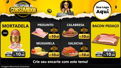 Modelo de TV para TV Horizontal com o tema Mês Especial do Consumidor para Frios e Laticínios