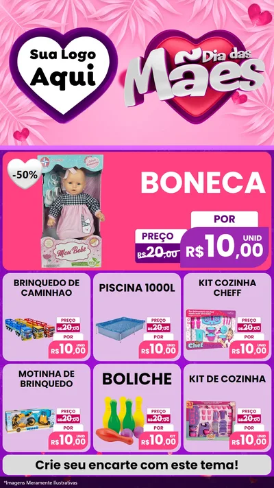 Modelo de Rede Social para Stories com o tema Dia das Mães para Brinquedos