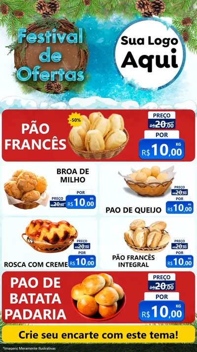 Modelo de TV para TV Vertical com o tema Festival de Ofertas - Inverno para Padaria