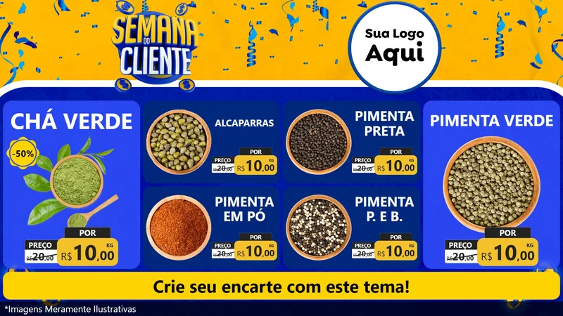 Modelo de TV para TV Horizontal com o tema Semana do Cliente para Produtos Naturais