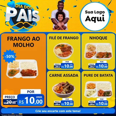 Modelo de Rede Social para Feed Facebook com o tema Dia dos Pais para Restaurante