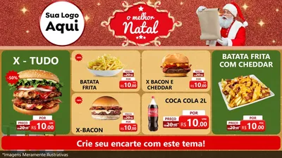 Modelo de TV para TV Horizontal com o tema O Melhor Natal para Hamburgueria