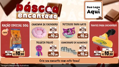 Modelo de TV para TV Horizontal com o tema Páscoa Encantada para Pet Shop
