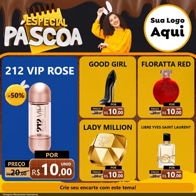 Modelo de Rede Social para Feed Facebook com o tema Especial Páscoa para Perfumes