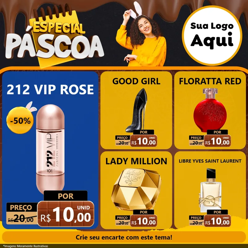 Modelo de Rede Social para Feed Facebook com o tema Especial Páscoa para Perfumes