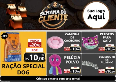 Modelo de Encarte para Encarte A4 Horizontal com o tema Semana do Cliente para Pet Shop