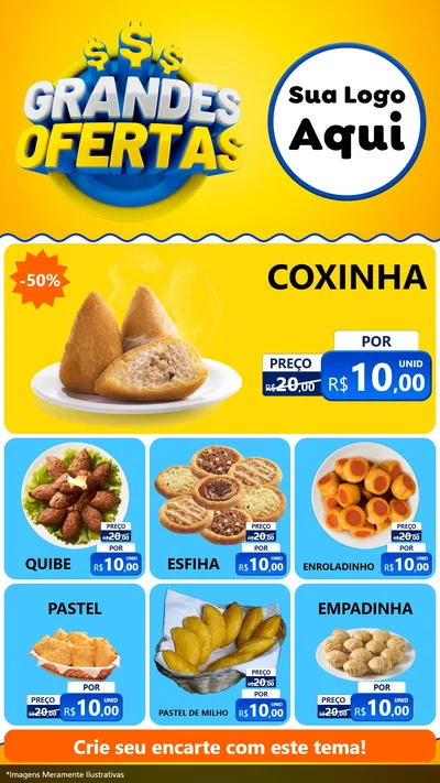 Modelo de Rede Social para Stories com o tema Grandes Ofertas para Salgadaria