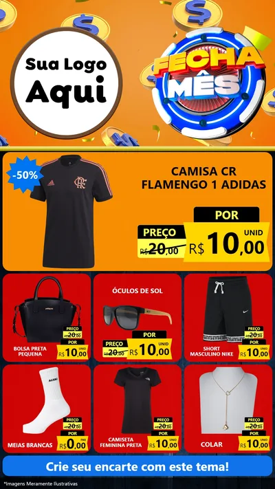 Modelo de Rede Social para Stories com o tema Fecha Mês para Roupas e acessórios