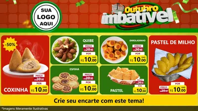 Modelo de TV para TV Horizontal com o tema Outubro Imbatível para Salgadaria