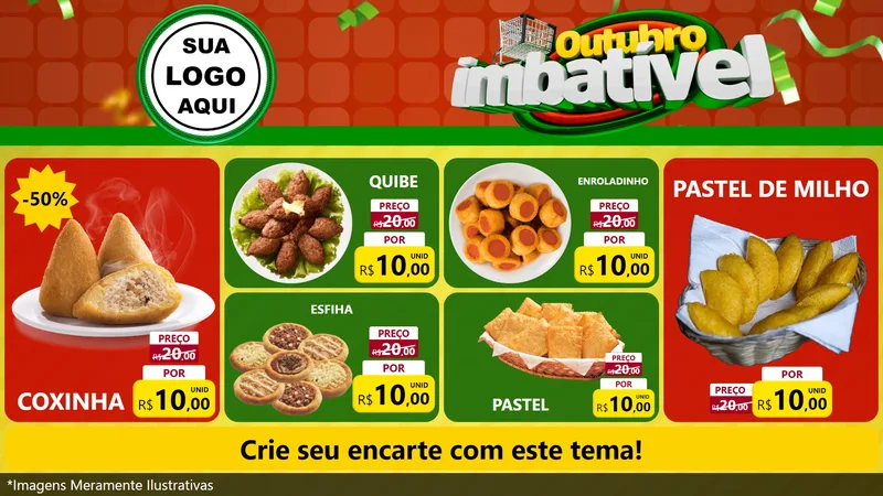 Modelo de TV para TV Horizontal com o tema Outubro Imbatível para Salgadaria