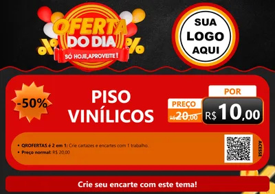 Modelo de Cartaz para Cartaz A4 Horizontal com o tema Oferta do Dia - Só hoje, Aproveite! para Material para Construção