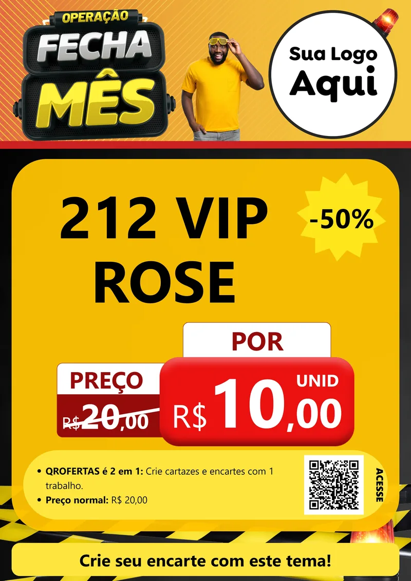 Modelo de Cartaz para Cartaz A4 Vertical com o tema Operação Fecha Mês para Perfumes