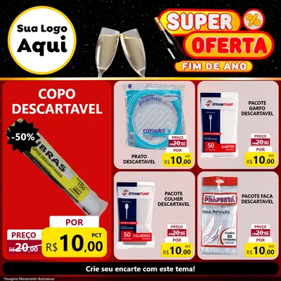Modelo de Rede Social para Feed Facebook com o tema Super Oferta Fim de Ano para Embalagens