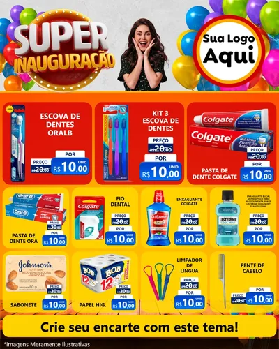Modelo de Rede Social para Feed Instagram com o tema Super Inauguração para Higiene Pessoal
