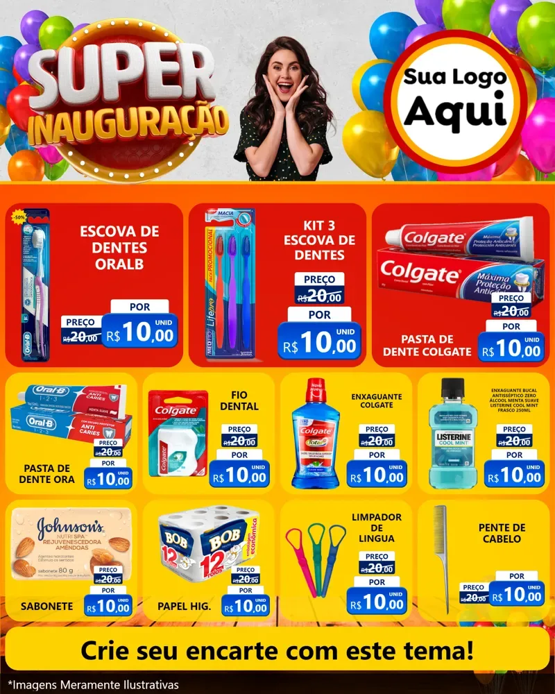 Modelo de Rede Social para Feed Instagram com o tema Super Inauguração para Higiene Pessoal