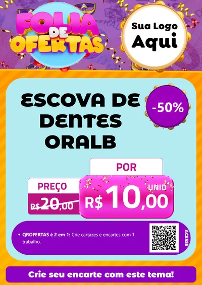 Modelo de Cartaz para Cartaz A4 Vertical com o tema Folia de Ofertas para Higiene Pessoal