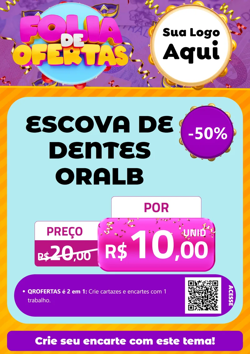 Modelo de Cartaz para Cartaz A4 Vertical com o tema Folia de Ofertas para Higiene Pessoal