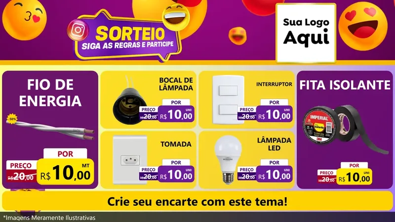 Modelo de TV para TV Horizontal com o tema Sorteio para Materiais Elétricos