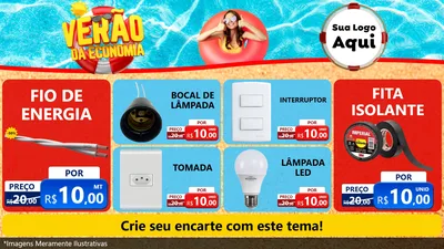 Modelo de TV para TV Horizontal com o tema Verão da Economia para Materiais Elétricos