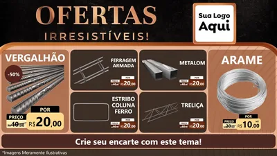 Modelo de TV para TV Horizontal com o tema Ofertas Irresistíveis! para Ferragens
