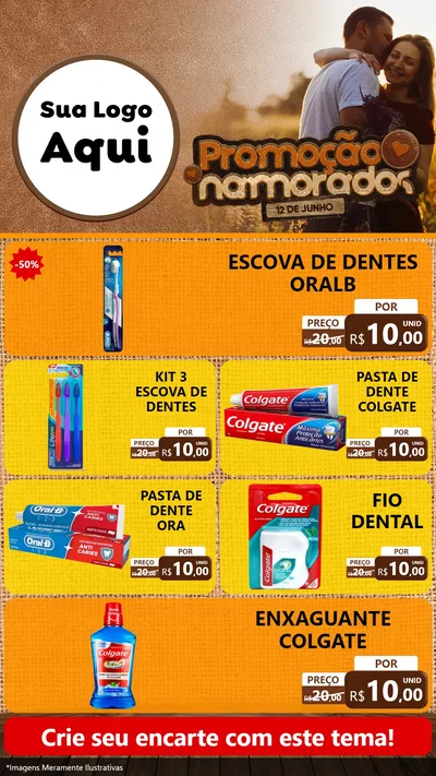 Modelo de TV para TV Vertical com o tema Promoção Namorados para Higiene Pessoal