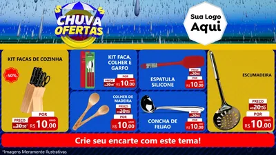 Modelo de TV para TV Horizontal com o tema Chuva de Ofertas para Utilidades Domésticas